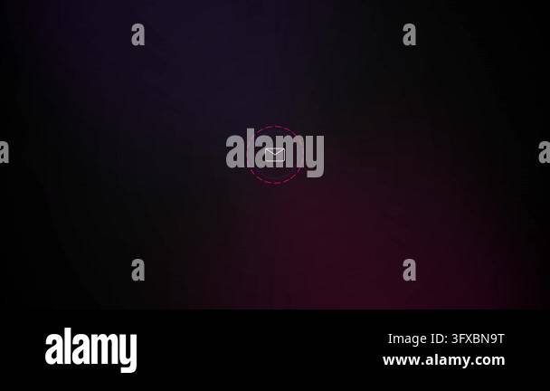 Email Message Notification Icon with Pulsing Pink Alert Dot and ...