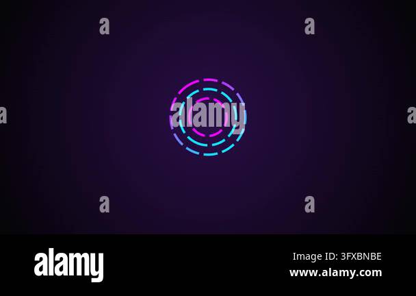 Neon Magenta and Cyan Dashed Rotating Rings HUD Loader Motion ...