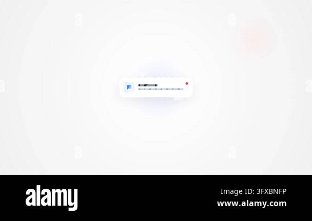 New Message Notification Card Popup Animation with Blue Chat Icon and ...