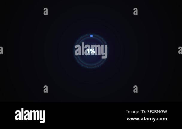 Round Progress Animation Circular Loading Progress Ring 0 to 100 Percent System Loading ...