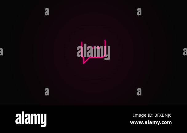 Neon Pink Chat Bubble with Typing Dots Message Icon Animation Glowing ...