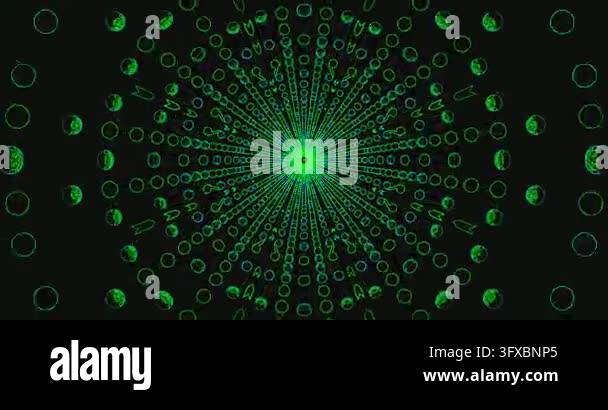 Tunnel video loop creates a dynamic green visual experience with ...