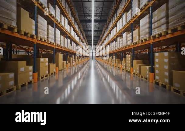 Three Large Warehouse Vector Interior view of a large industrial warehouse with high shelves Stock ...