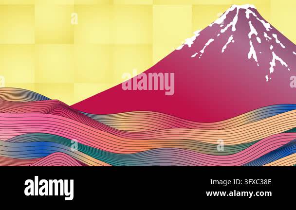 Stylized Mount Fuji with Geometric Patterns 4K Stock Video Footage - Alamy