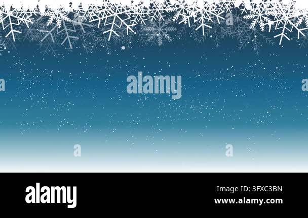 Snow Falling 4k Animation Snowflakes Falling Against Blue Winter Gradient 4K Stock Video Footage ...