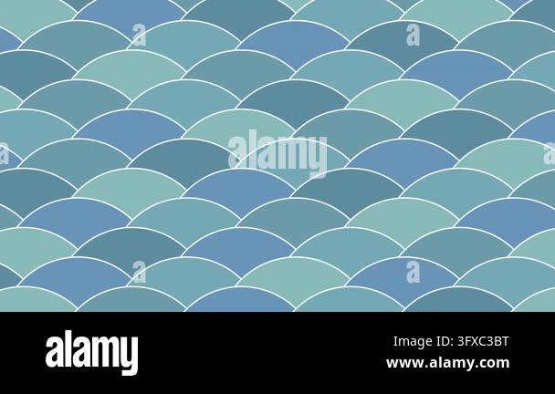 Blue Japanese Traditional Wave Pattern 4K Stock Video Footage - Alamy