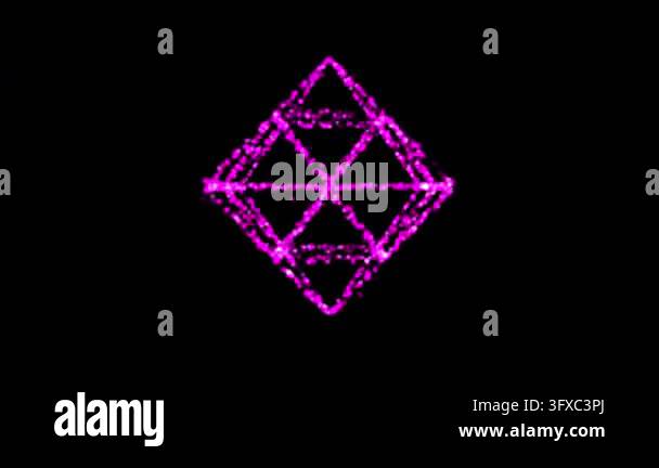 A geometric octahedron rotating in 3D on a dark background, suitable ...