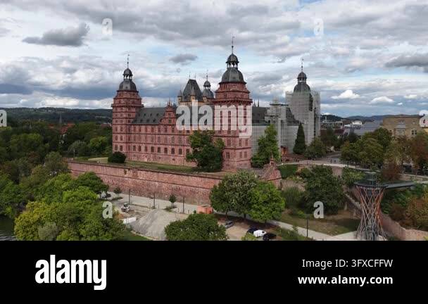 Johannisburg castle, a prominent renaissance palace with red sandstone ...