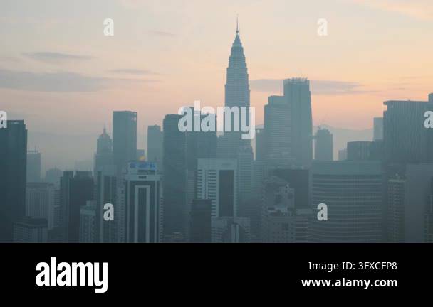 Panoramic view of modern skyscrapers and high-rise buildings across ...