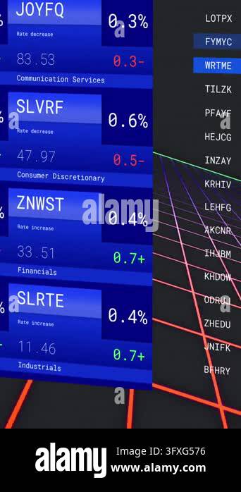 Trade Graph Animation Animation of multiple graphs and trading board on grid pattern against ...