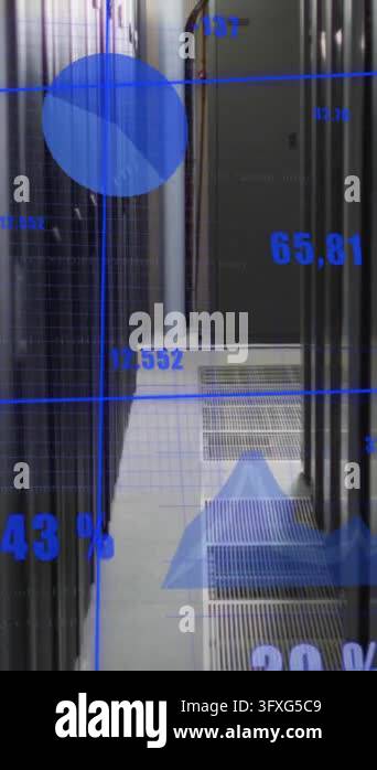 Animation of data processing over computer servers. Global computing ...