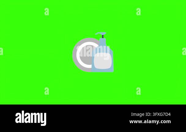 Liquid Container Bottle Animation on Green Screen, Cleaning Product ...