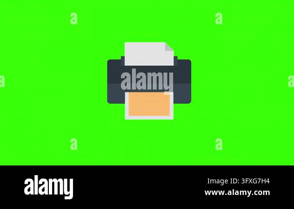 Printer Icon on Green Screen Background Stock Video Footage - Alamy