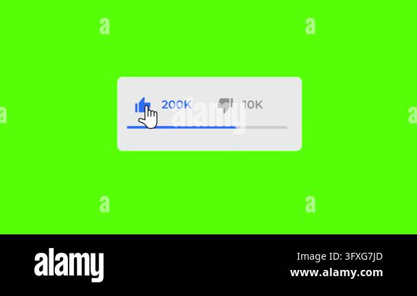 Like and Dislike Button Animation with Thumbs Up and Down on Green ...