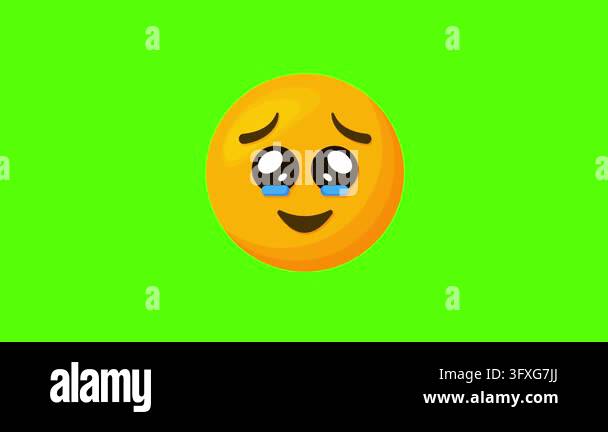 Crying Sad Emoji Face Animation on Green Screen, Emotional Reaction ...