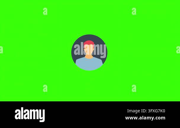 Flat Design Male User Avatar Icon on a Circular Background Stock Video ...