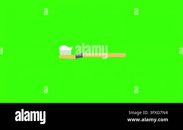 Periodiontax Toothpaste Toothbrush and Toothpaste Animation on Green Screen, Dental Hygiene ...