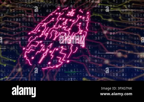 Lattice Interface Magenta dots linking, neon cluster forming lattice, pulsing then ...