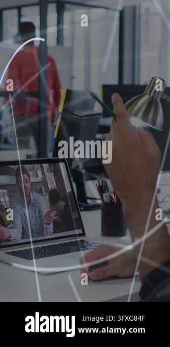 Vertical video: Arm moving lamp using mouse sparking light rays ...
