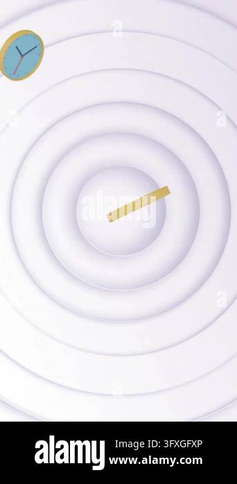 Animation of various 3d media icons falling and collecting over white ...