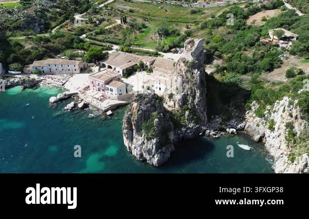 Beatiful Italian Model beautiful nature of Scopello cliffs, Sicily Island, Italy Stock Video ...