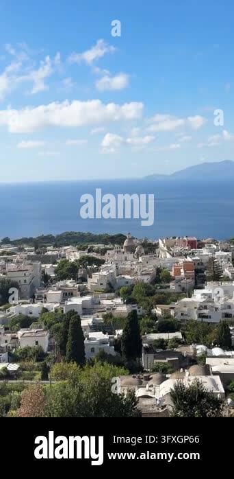 Beatiful Italian Model view of beautiful Marina Grande habour from above, Capri island, Italy ...