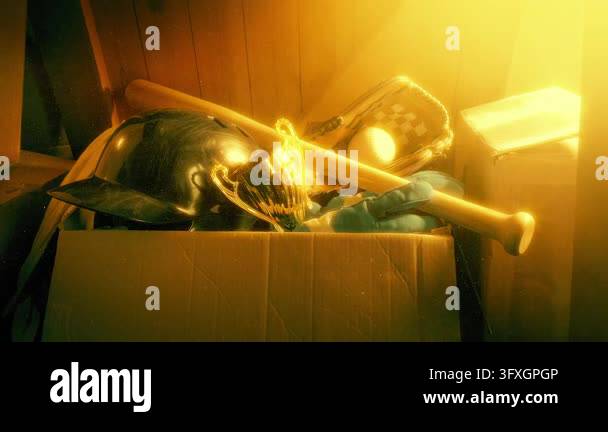 Childhood Box In Attic In Sun Glow Stock Video Footage - Alamy