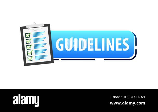Animated banner with a checklist icon and the word guidelines appearing ...