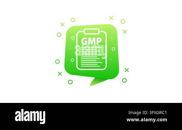 Animated GMP icon representing good manufacturing practice standard on ...