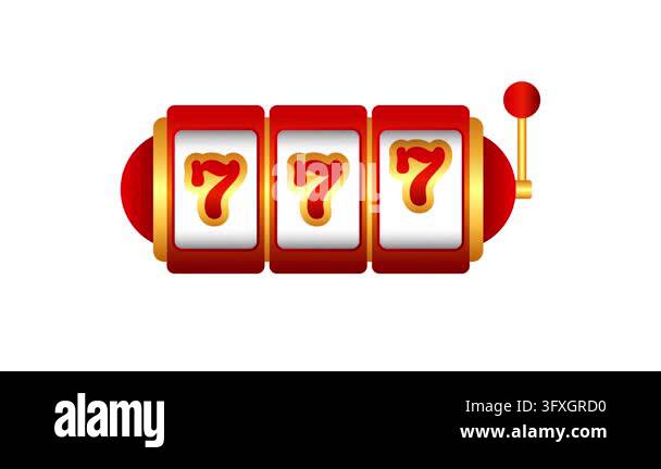 Cartoon animation of a red slot machine hitting a 777 jackpot on a ...