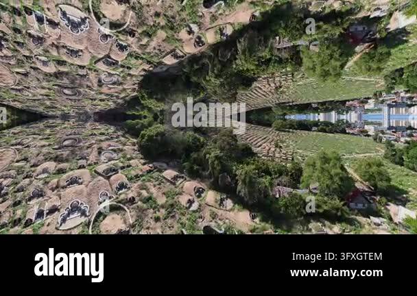 An aerial perspective showcasing a modern building complex integrated ...