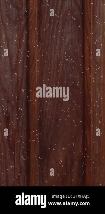 Snow Falling 4k Animation Animation of winter scenery with snow falling over wooden boards ...