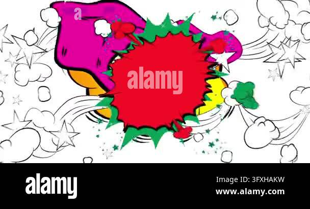 Cartoon background animation, comic book backdrop video. Retro comics ...