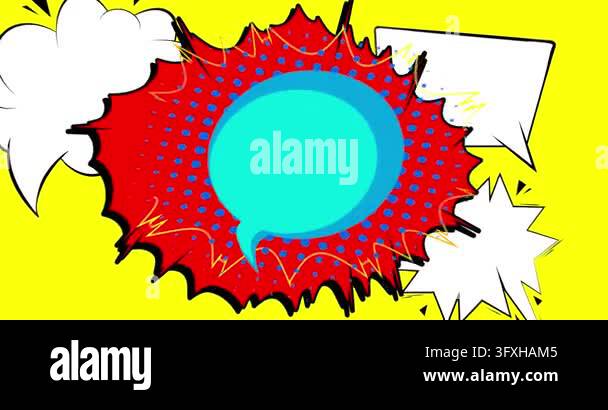 Cartoon background animation, comic book backdrop video. Retro comics ...