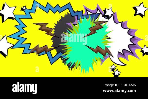 Cartoon background animation, comic book backdrop video. Retro comics ...