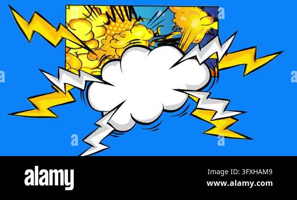 Cartoon background animation, comic book backdrop video. Retro comics ...