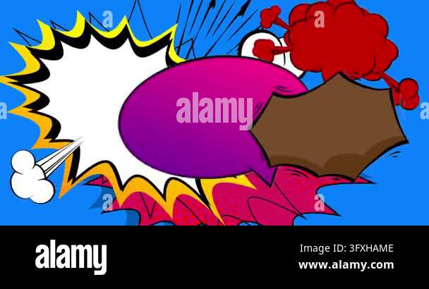 Cartoon background animation, comic book backdrop video. Retro comics ...