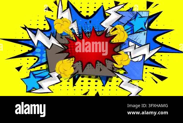 Cartoon background animation, comic book backdrop video. Retro comics ...