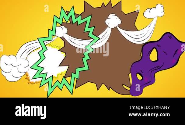 Cartoon background animation, comic book backdrop video. Retro comics ...