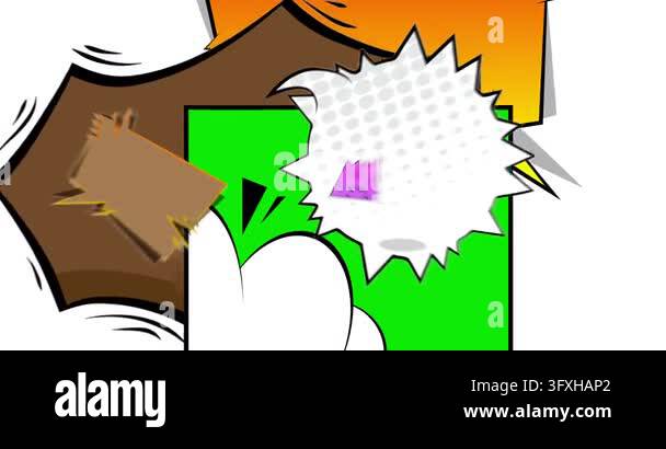 Cartoon background animation, comic book backdrop video. Retro comics ...