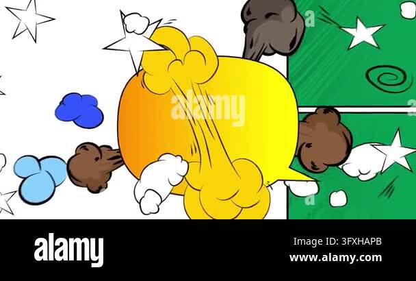 Cartoon background animation, comic book backdrop video. Retro comics ...