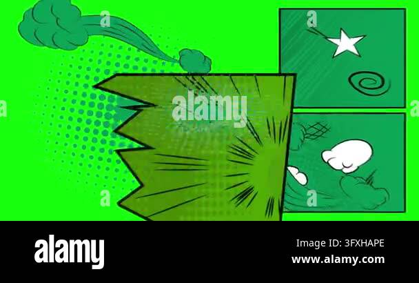Cartoon background animation, comic book backdrop video. Retro comics ...