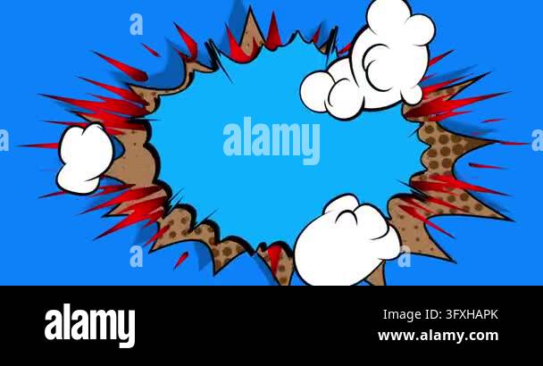 Cartoon background animation, comic book backdrop video. Retro comics ...