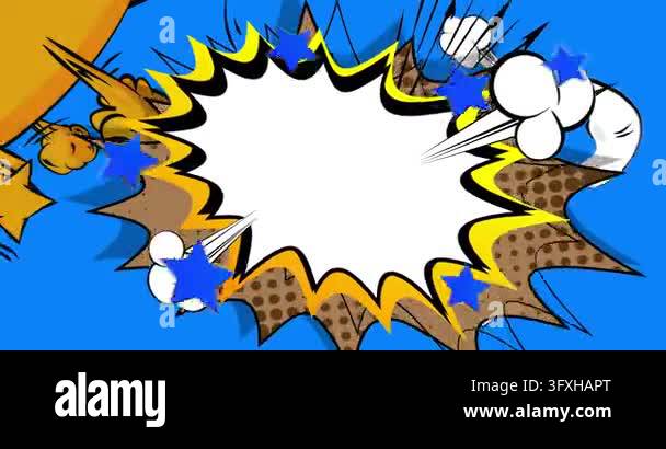 Cartoon background animation, comic book backdrop video. Retro comics ...