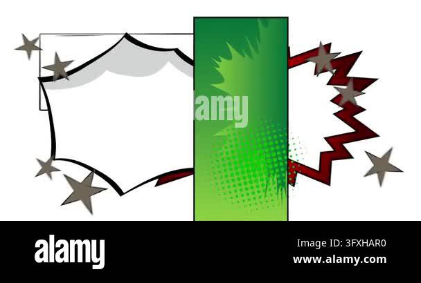 Cartoon background animation, comic book backdrop video. Retro comics ...
