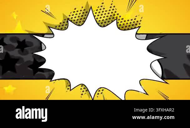 Cartoon background animation, comic book backdrop video. Retro comics ...