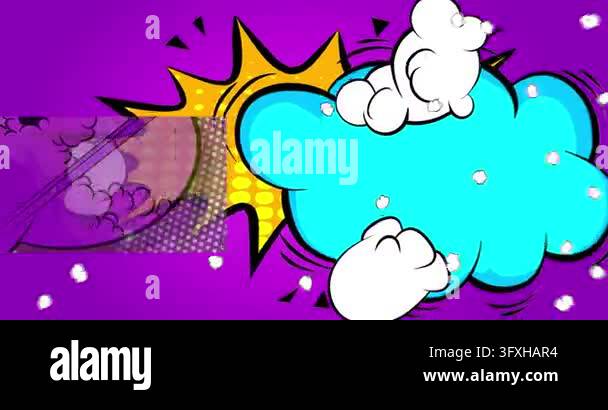 Cartoon background animation, comic book backdrop video. Retro comics ...