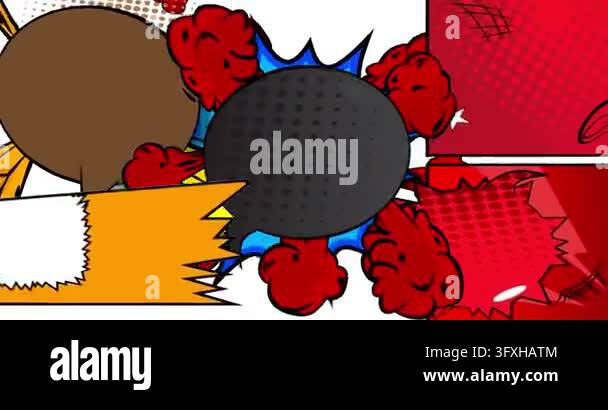Cartoon background animation, comic book backdrop video. Retro comics ...