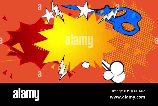 Cartoon background animation, comic book backdrop video. Retro comics ...