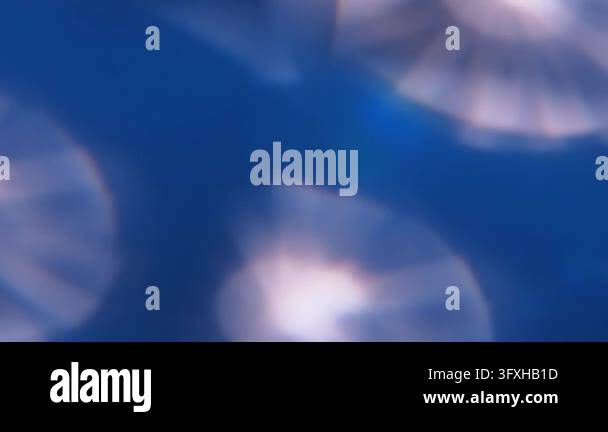Blur dazzle glow. Illuminated ray. Defocused blue white color round ...
